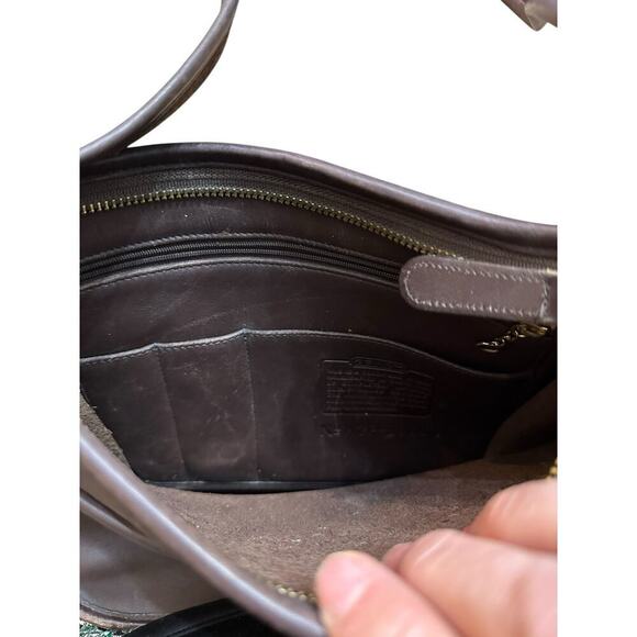 Vintage Coach Women's 9966 legacy Brown Zip Top Leather Shoulder Straps Bag - Picture 6 of 10